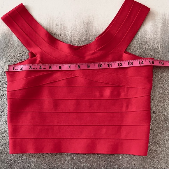 Guess Raspberry Red Bandage Crop Top - Picture 9 of 11